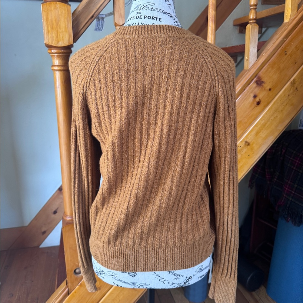 Frank & Oak Boucle Wool Blend Sweater in Caramel - Picture 4 of 6